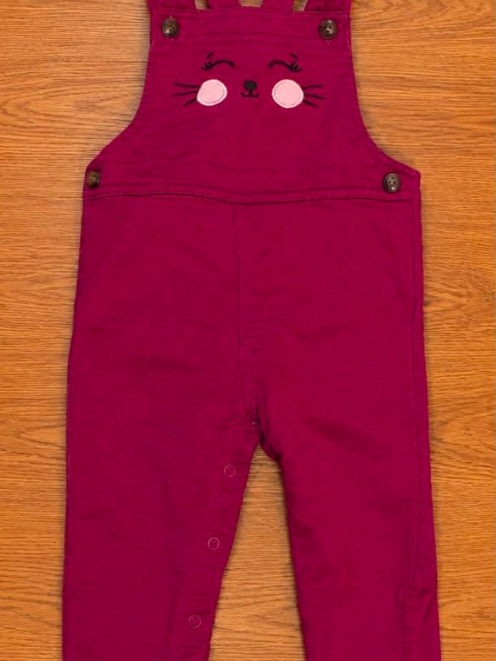 Baby Cat Overalls Pink 12M #042